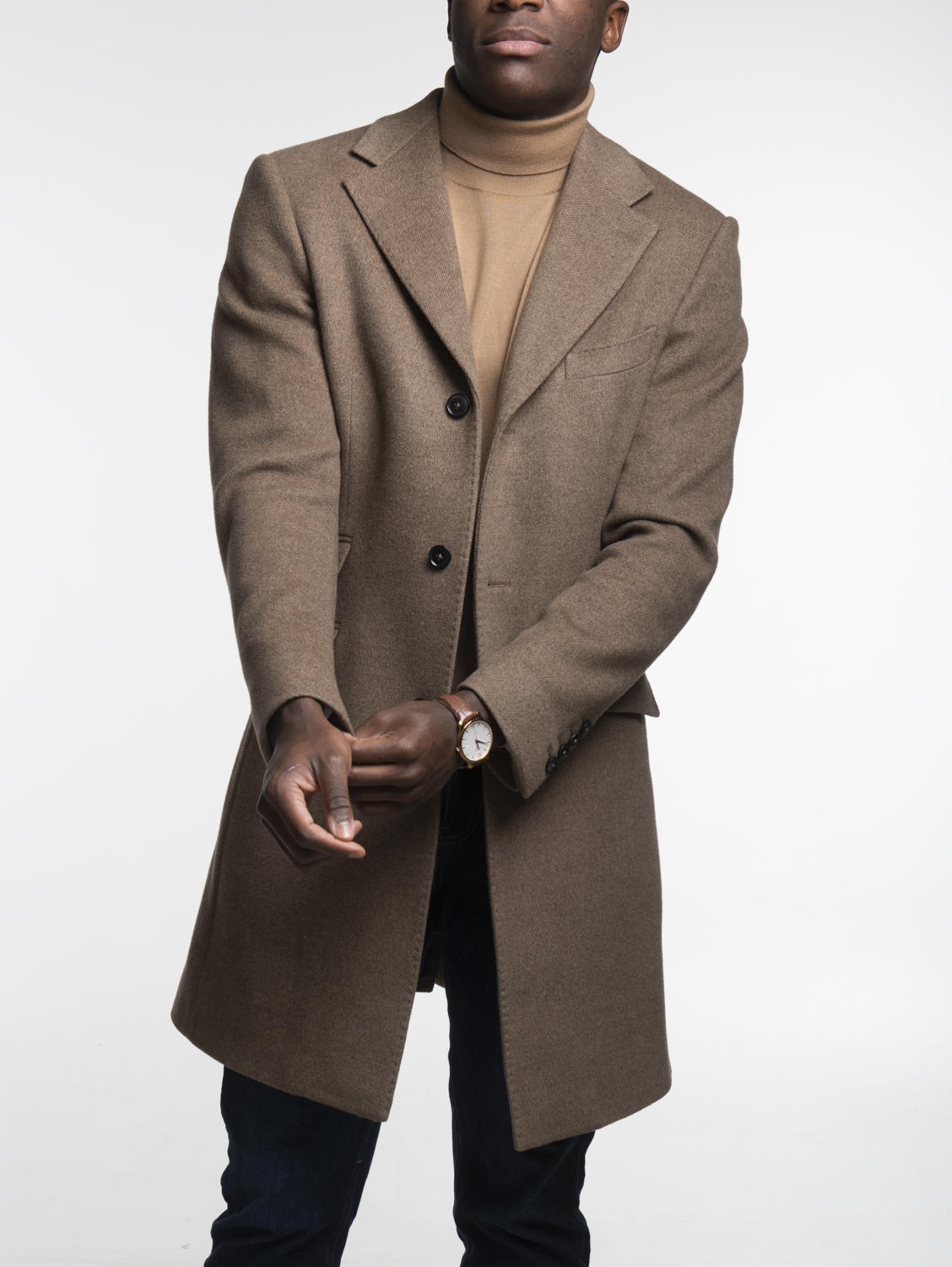 Light Brown Herringbone Coat - Surmesur