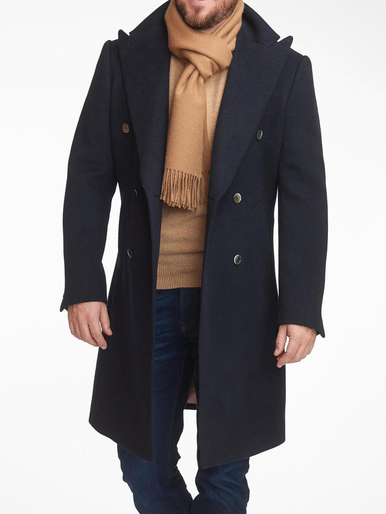 men navy overcoat