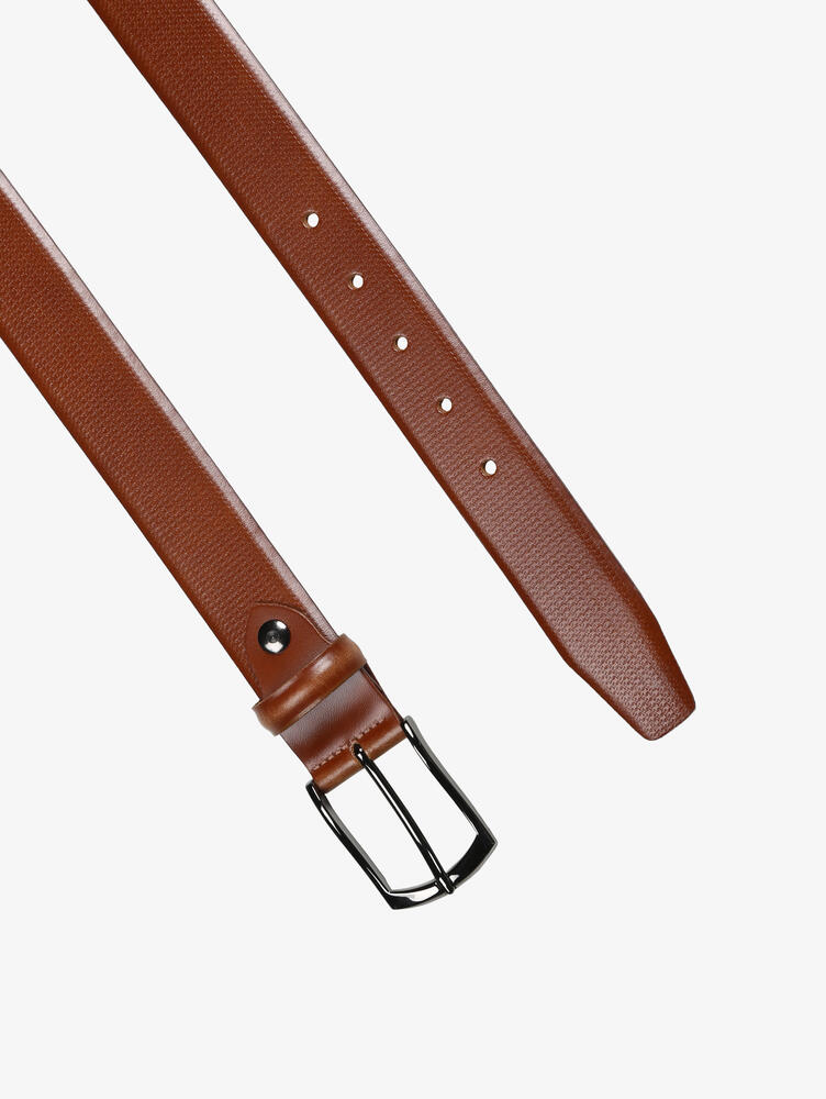 Cognac textured leather belt Size 36 Surmesur