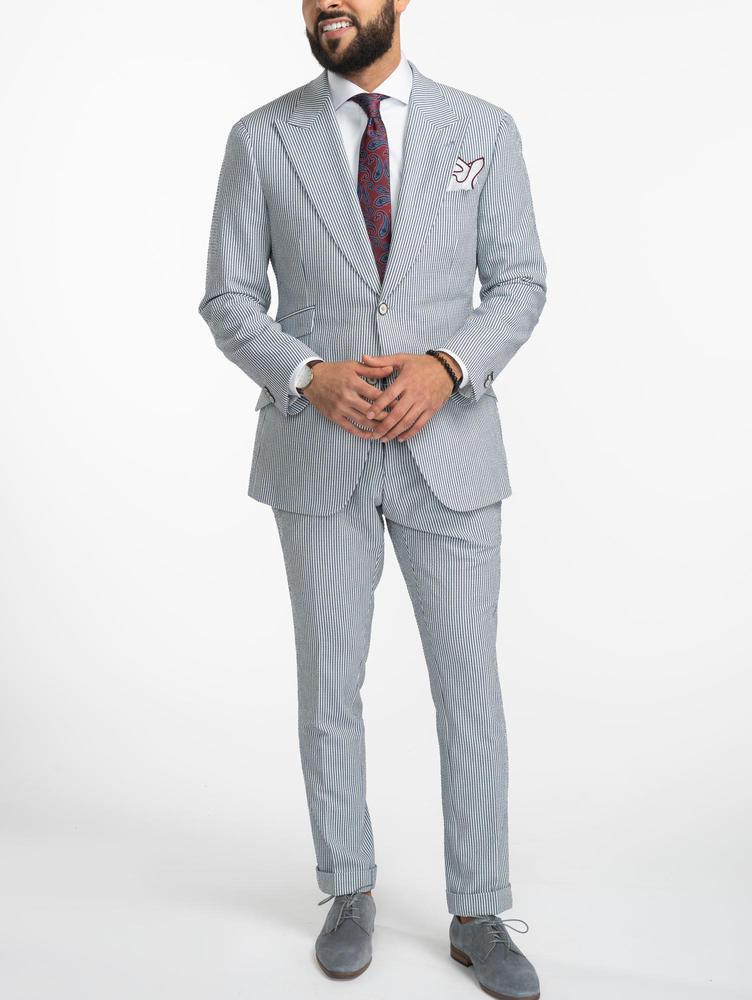 blue seersucker jacket