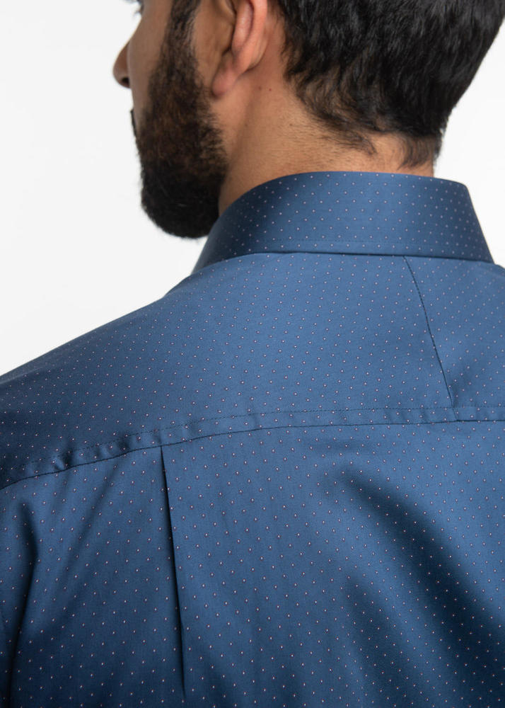 Steel Blue Dotted Print Sport Shirt for 