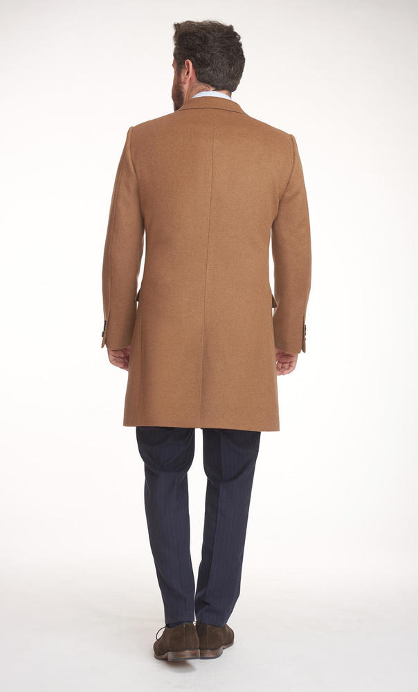 Classic Brushed Cashmere Wool Blend Overcoat in Azure